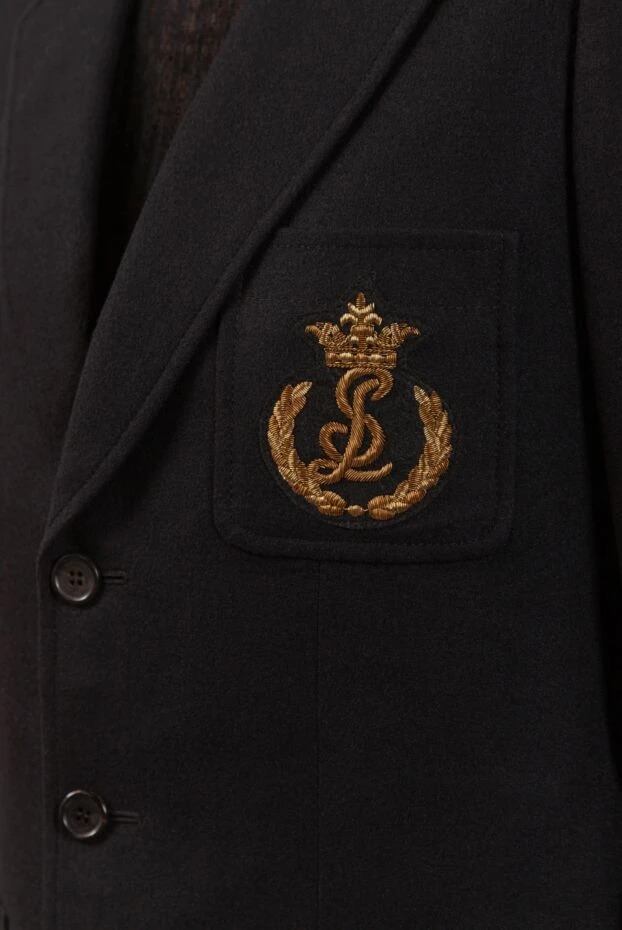 Saint Laurent әйелдерге арналған қара жүннен жасалған логотипі бар күрте 163914 - фото 2