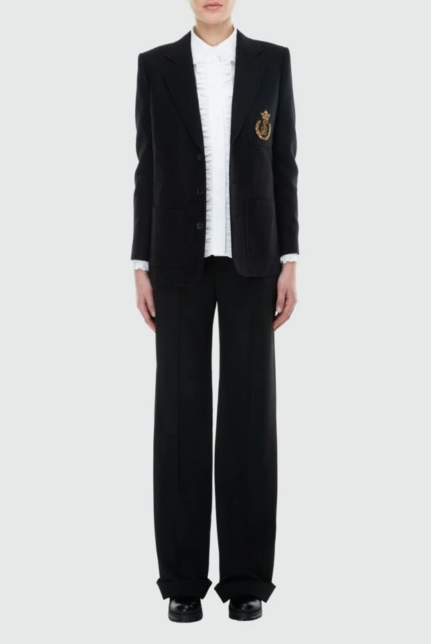 Saint Laurent woman women's black wool jacket купить с ценами и фото 163914 - photo 2