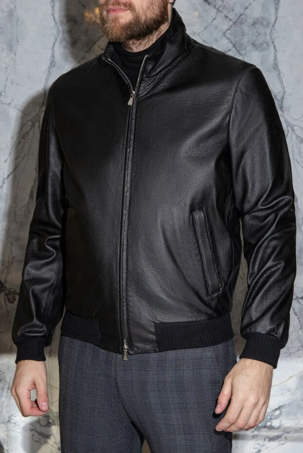 Enrico Mandelli black leather jacket for men 163957 - photo 2