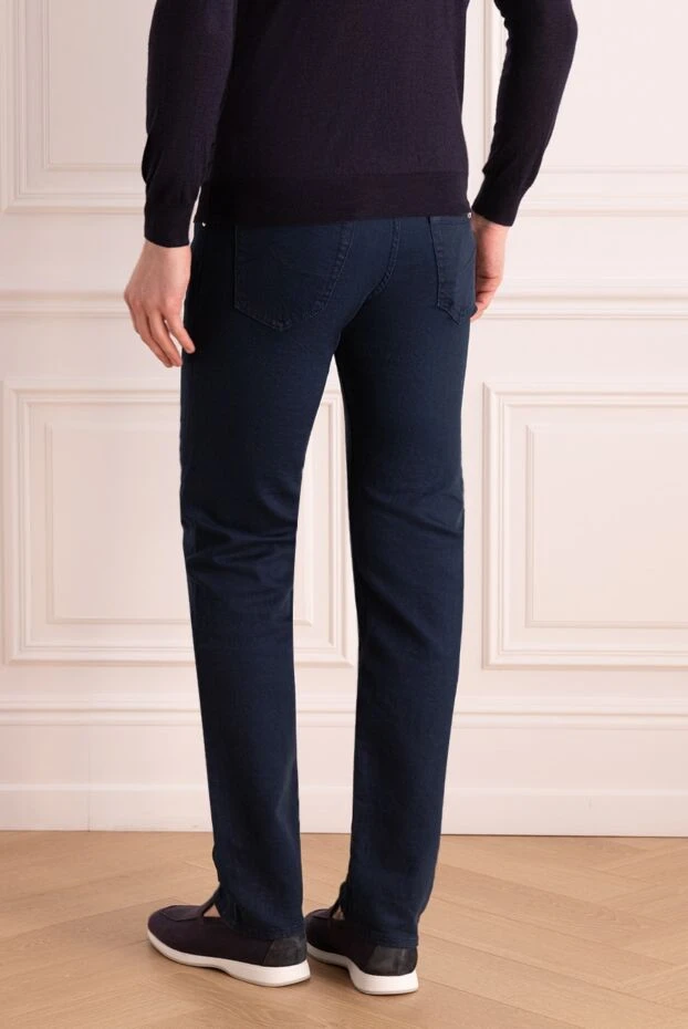 Jacob Cohen мужские джинсы насыщенно-синие с белой окантовкой кармана 163967 - фото 3