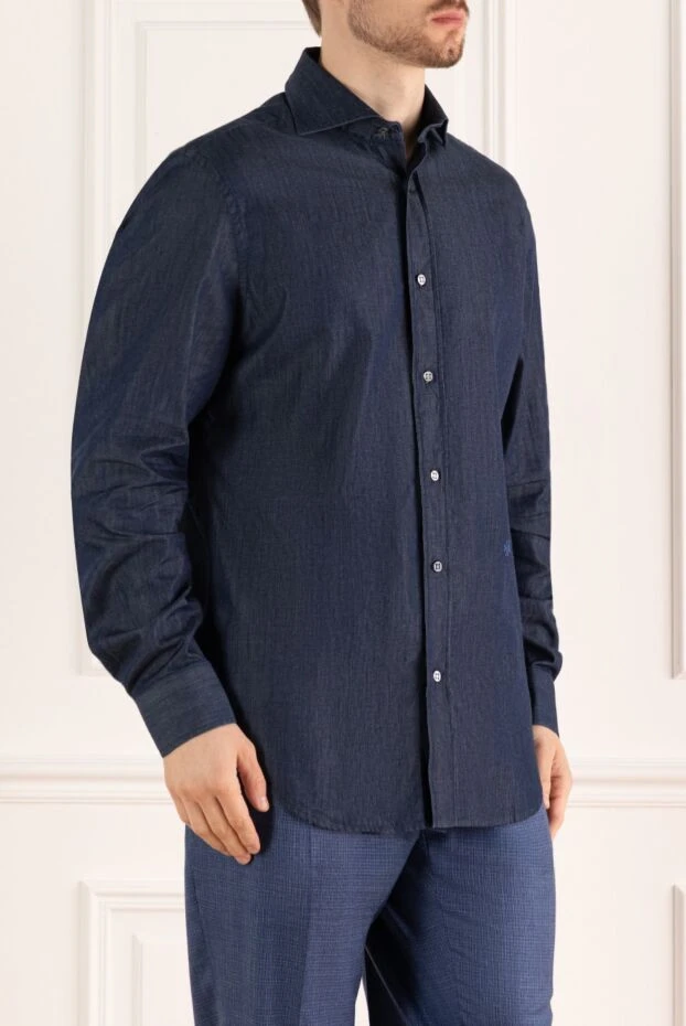 Jacob Cohen рубашка из денима с длинным рукавом глубокого синего оттенка 163975 - фото 3