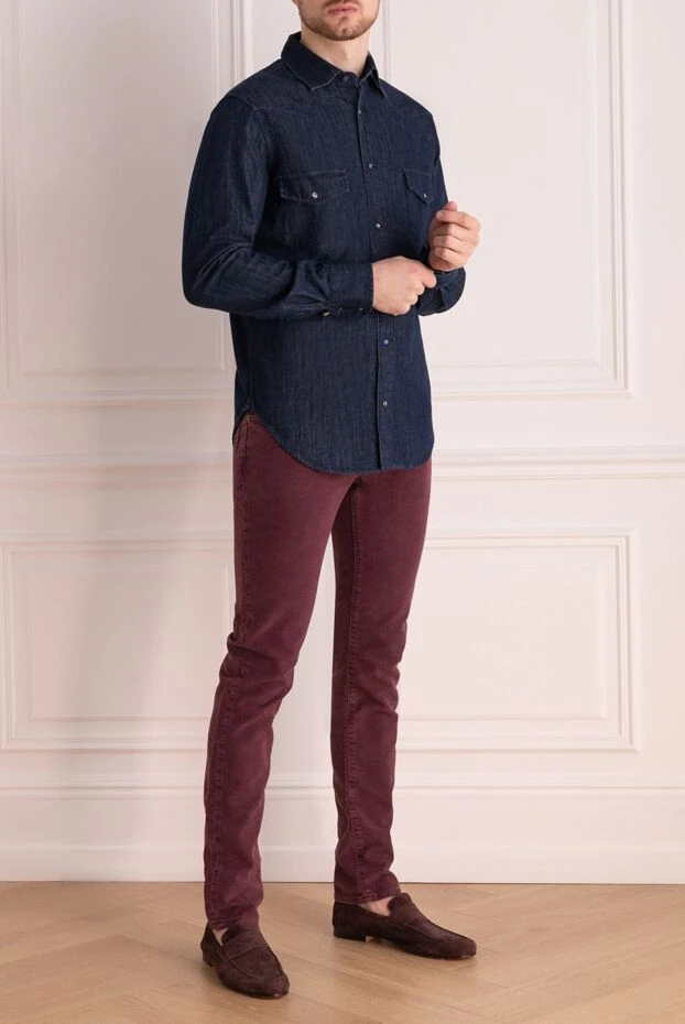 Jacob Cohen man blue cotton shirt for men купить с ценами и фото 163976 - photo 2