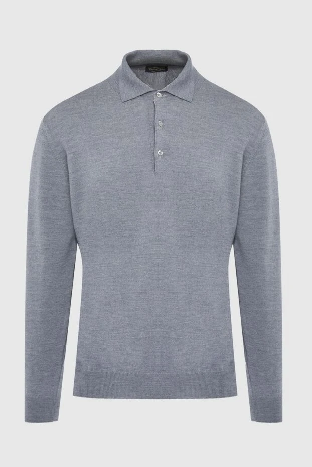 Cesare di Napoli man wool long sleeve polo gray for men купить с ценами и фото 163991 - photo 1