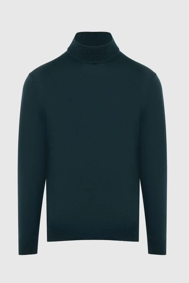 Cesare di Napoli man men's jumper with a high stand-up collar made of wool green купить с ценами и фото 164015 - photo 1