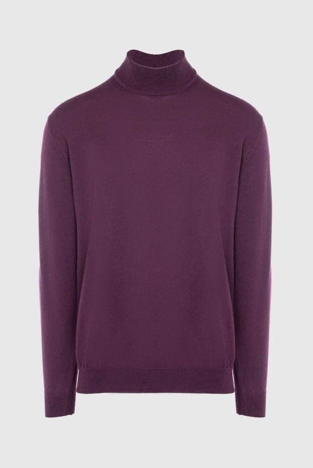 Cesare di Napoli man men's jumper with a high stand-up collar, burgundy wool купить с ценами и фото 164018 - photo 1