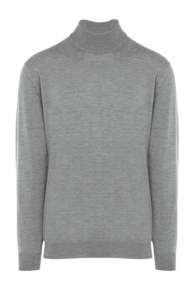 Cesare di Napoli man men's jumper with a high stand-up collar made of wool, gray купить с ценами и фото 164020 - photo 1