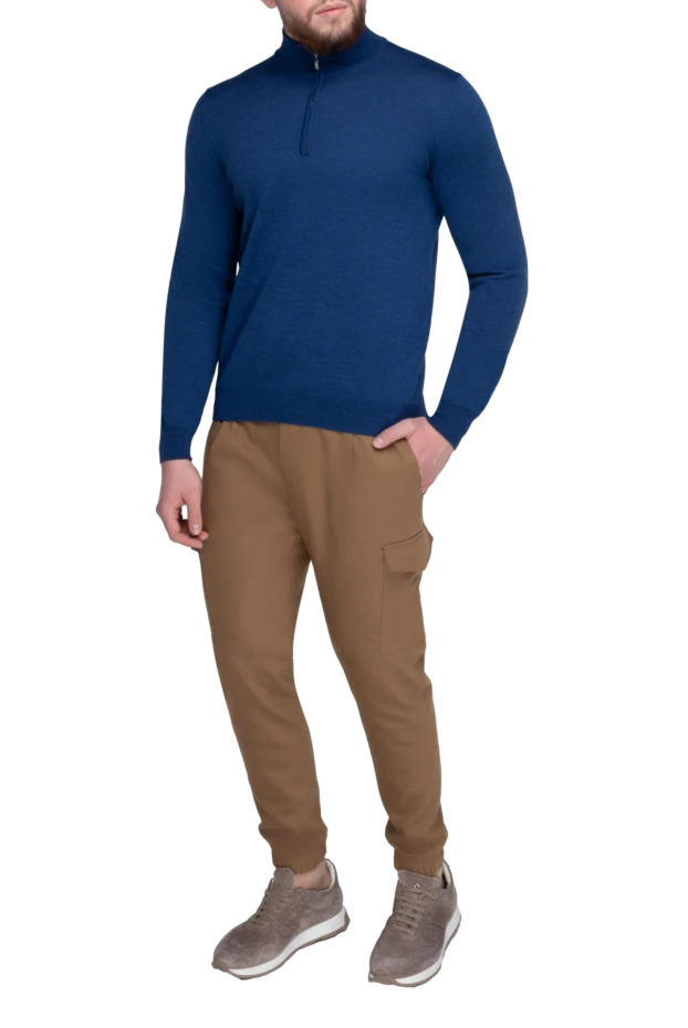 Cesare di Napoli man wool troyer blue for men купить с ценами и фото 164022 - photo 2