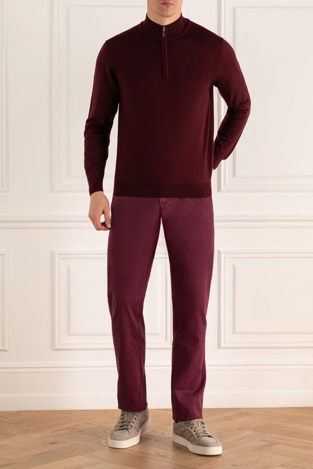 Cesare di Napoli man troyer wool burgundy for men купить с ценами и фото 164028 - photo 2