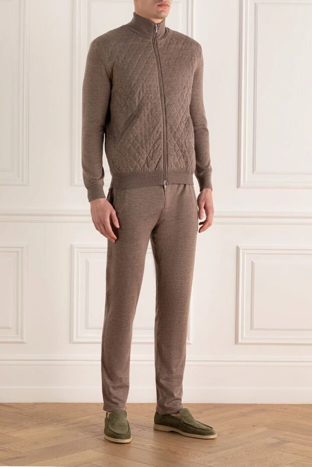 Cesare di Napoli man beige men's wool sports suit купить с ценами и фото 164033 - photo 2