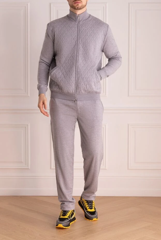 Cesare di Napoli man gray men's wool sports suit купить с ценами и фото 164034 - photo 2