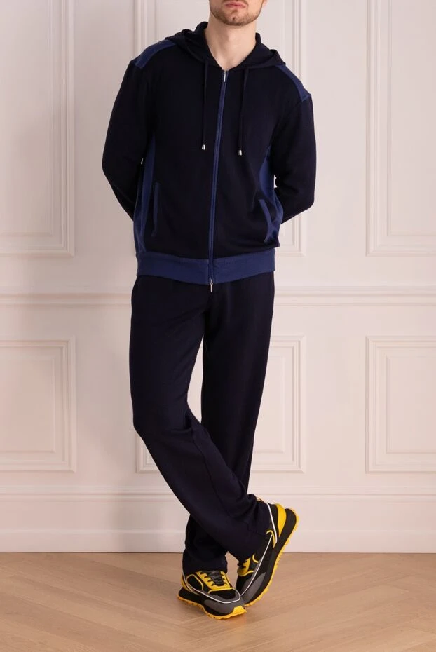 Cesare di Napoli man men's wool sports suit, blue купить с ценами и фото 164038 - photo 2