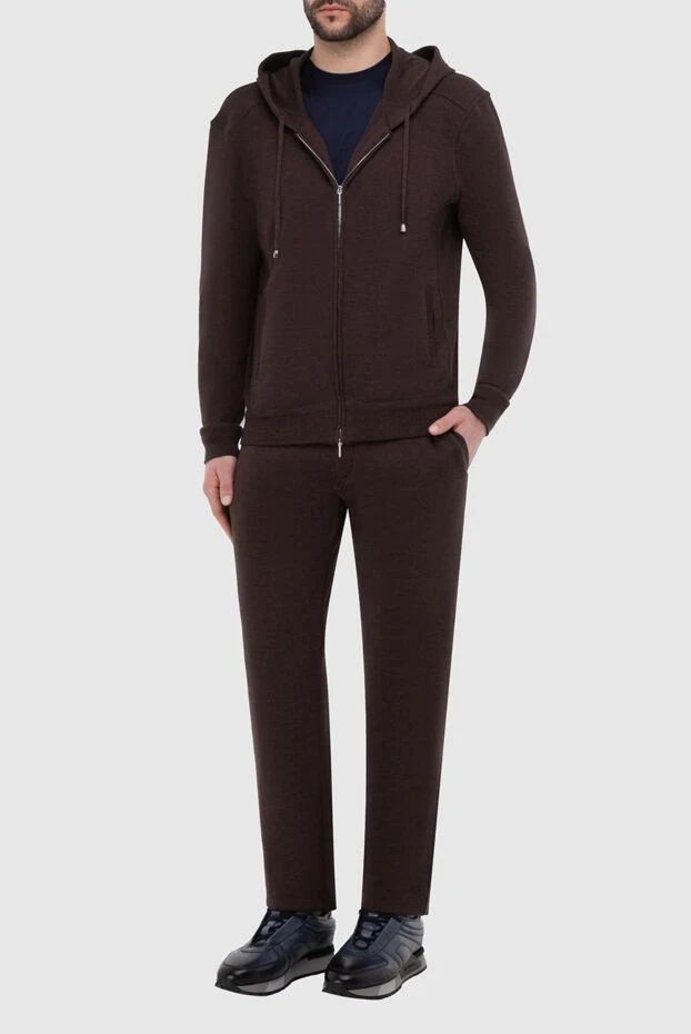 Cesare di Napoli man men's wool sports suit, brown купить с ценами и фото 164041 - photo 2