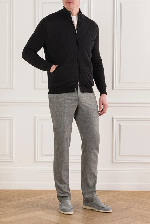 Ерлерге арналған қара жүннен жасалған спорттық күрте - фото 2