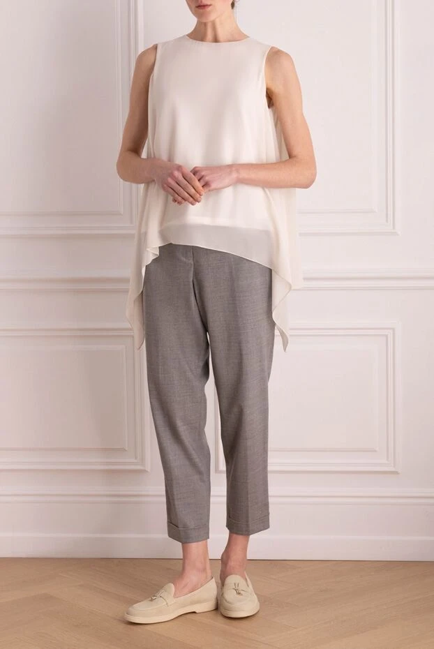 Peserico woman gray trousers for women купить с ценами и фото 164053 - photo 2