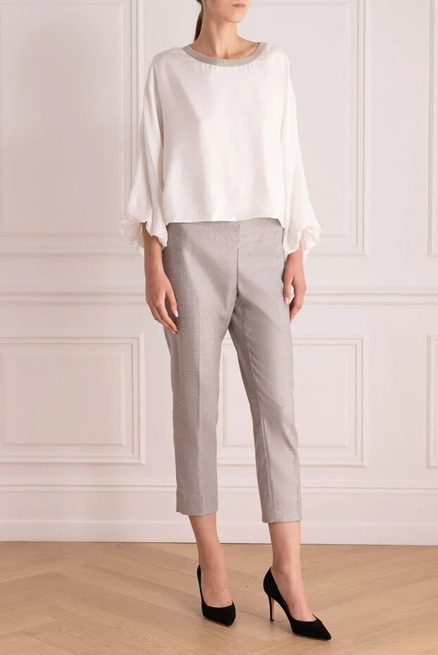 Peserico woman gray trousers for women купить с ценами и фото 164054 - photo 2