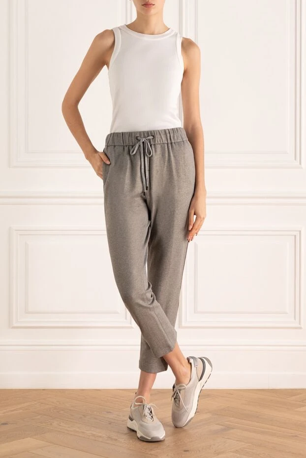 Peserico woman gray trousers for women купить с ценами и фото 164056 - photo 2