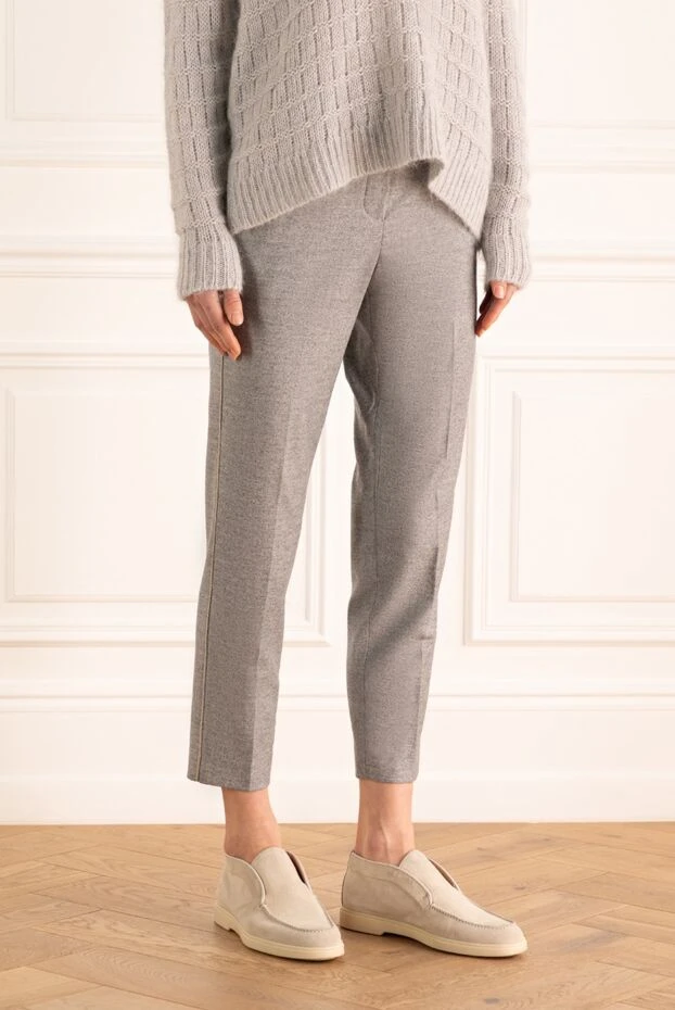 Peserico әйелдерге арналған сергіту сұр шалбар 164060 - фото 3