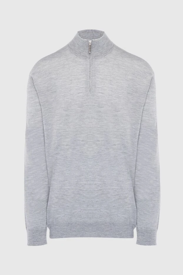 Тройер из кашемира и шелка серый мужской - фото 1