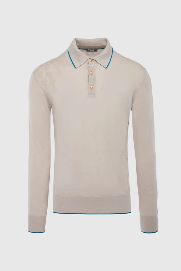 Stefano Ricci поло с длинным рукавом из шелка и кашемира бежевое мужское с длинным рукавом 164084 - фото 1