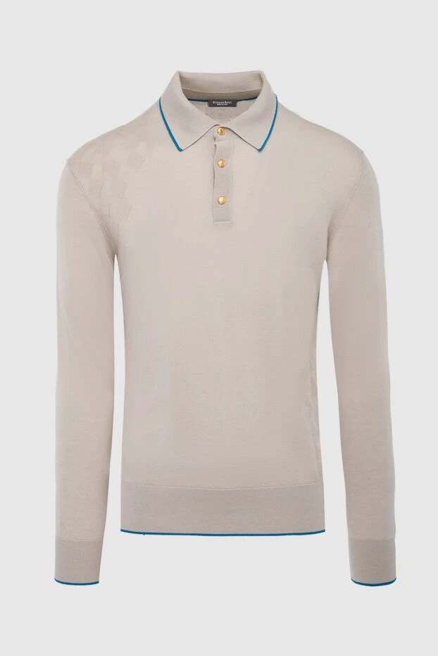 Stefano Ricci поло с длинным рукавом из шелка и кашемира бежевое мужское с длинным рукавом 164084 - фото 1