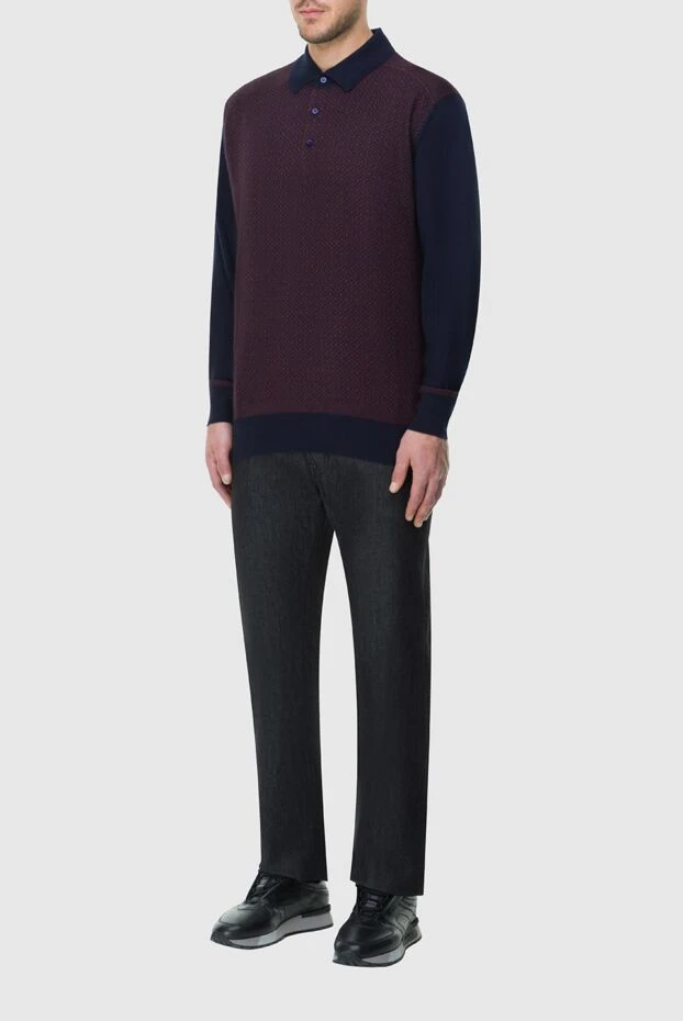 Stefano Ricci поло с длинным рукавом из шелка и кашемира коричневое мужское с длинным рукавом 164085 - фото 2