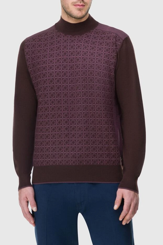 Stefano Ricci burgundy cashmere jumper with silk and geometric pattern 164092 - photo 3
