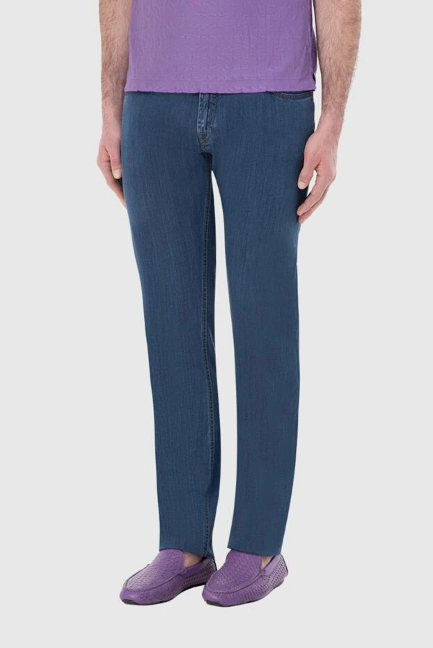 Stefano Ricci джинсы из хлопка и полиуретана синие. мужские 164103 - фото 2