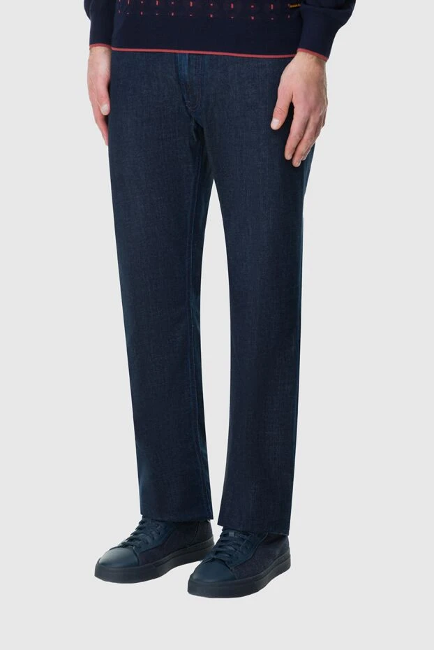 Stefano Ricci джинсы тёмно-синего цвета из эластичного денима 164104 - фото 2