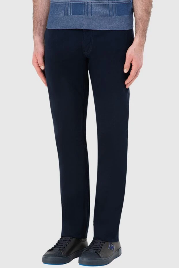 Stefano Ricci джинсы из хлопка и эластана синие мужские 164110 - фото 2