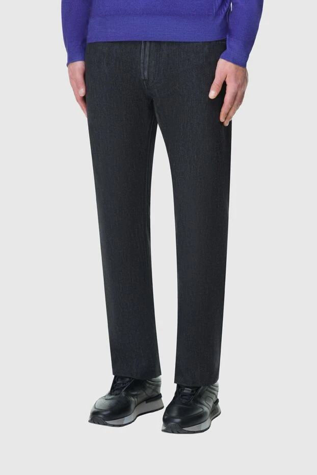 Stefano Ricci темные джинсы из плотного хлопкового денима 164112 - фото 3