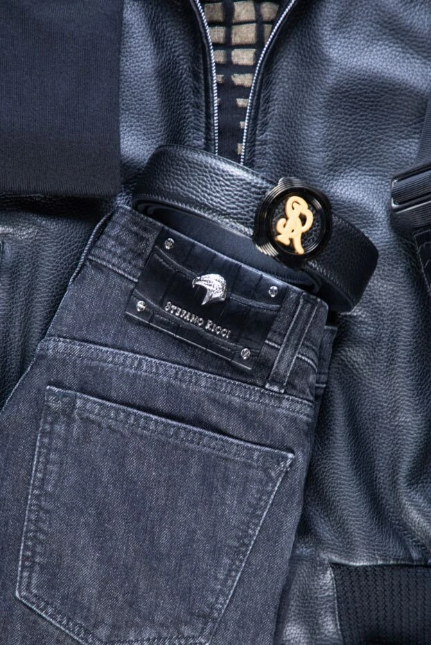 Stefano Ricci темные джинсы из плотного хлопкового денима 164112 - фото 2