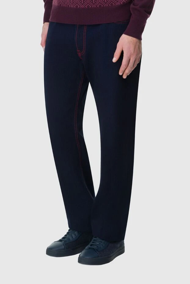 Stefano Ricci джинсы из хлопка и эластана синие мужские 164115 - фото 2