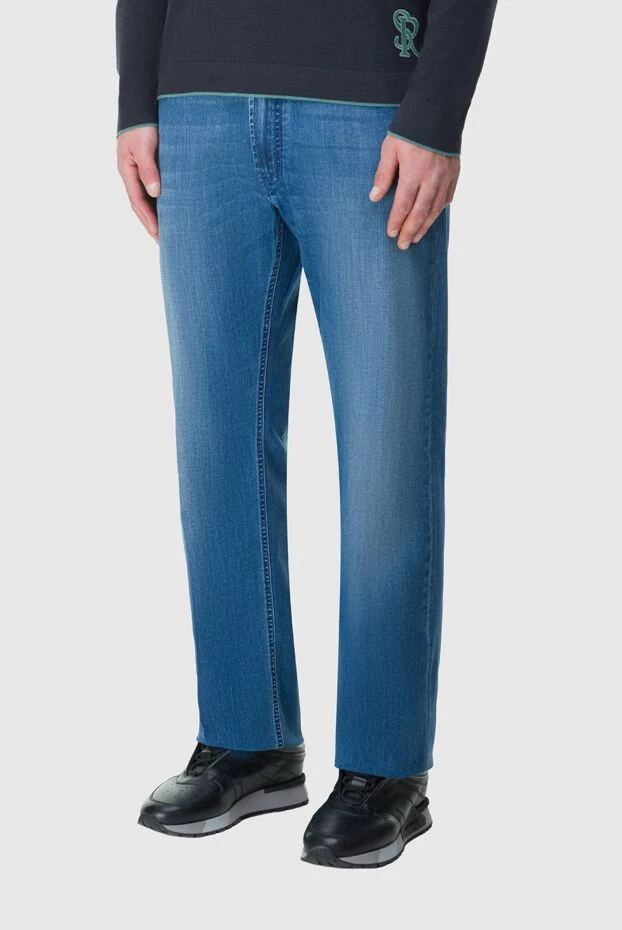 Stefano Ricci джинсы светло синие с мягким высветлением 164119 - фото 2