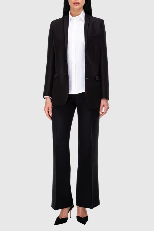 Dior woman black wool and silk trousers for women купить с ценами и фото 164178 - photo 2