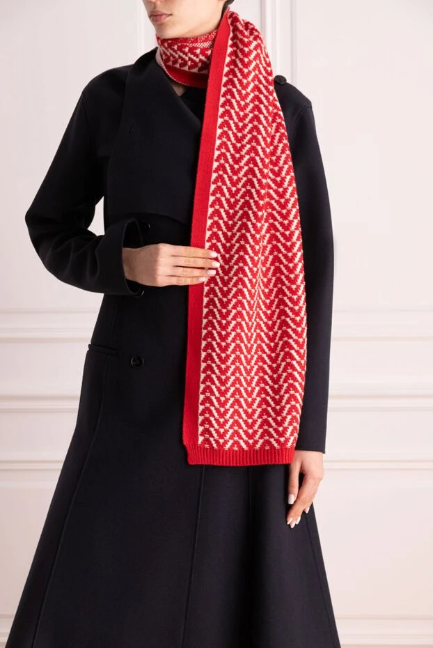 Valentino woman red wool and cashmere scarf for women купить с ценами и фото 164195 - photo 2