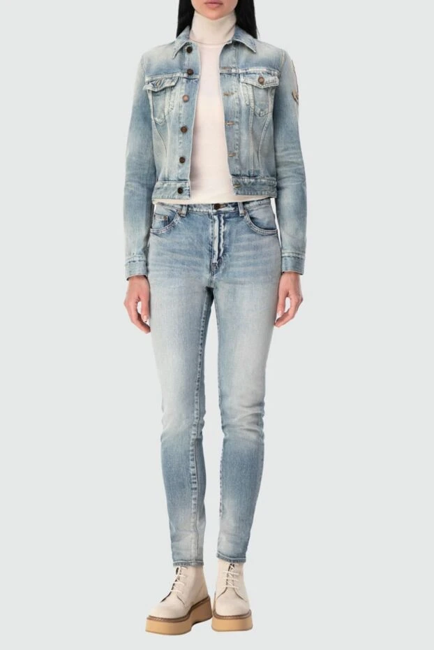 Saint Laurent woman blue cotton jeans for women купить с ценами и фото 164198 - photo 2