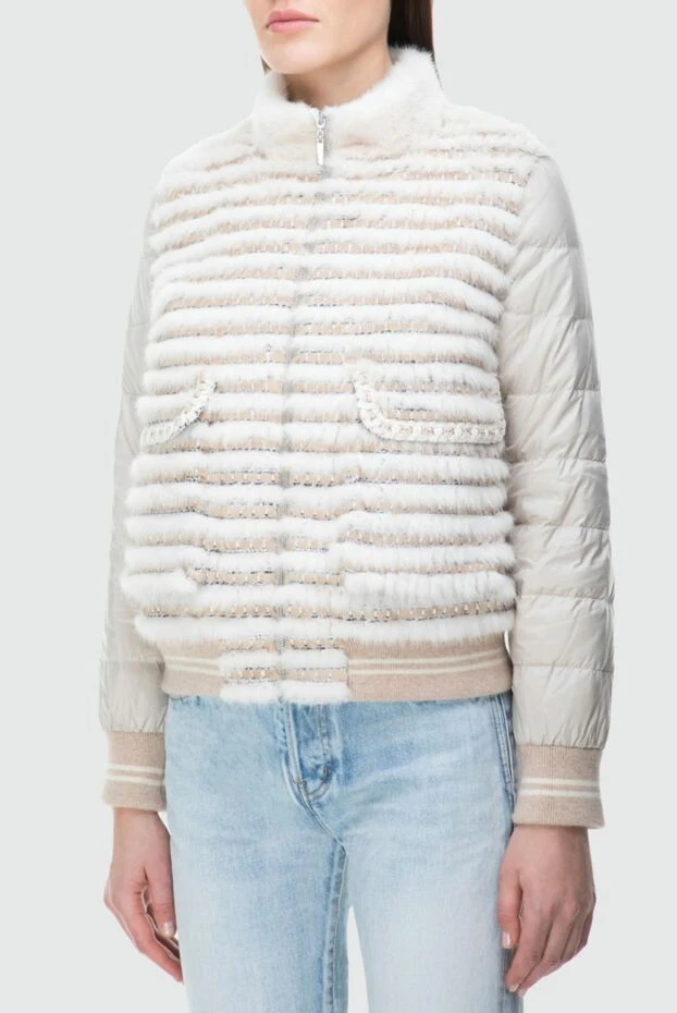 Antonio Arnesano бежевый әйелдер күзен және полиамидті күрте 164225 - фото 3