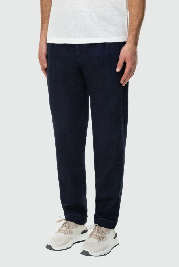 Kiton бүктемелері және серпімді белдігі бар жұқа көк джинсы шалбар 164233 - фото 3