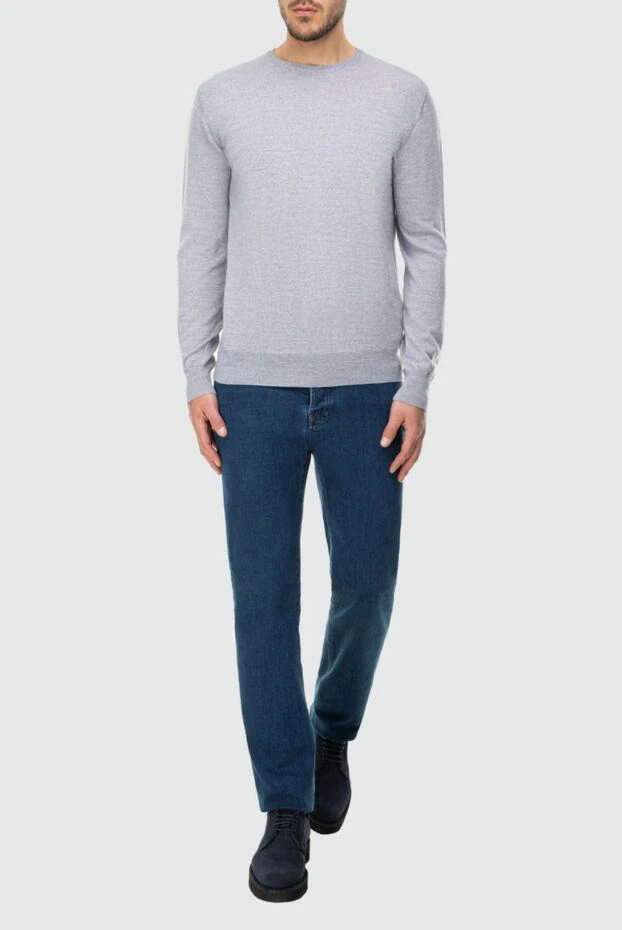 Kiton man blue cotton jeans for men купить с ценами и фото 164252 - photo 2