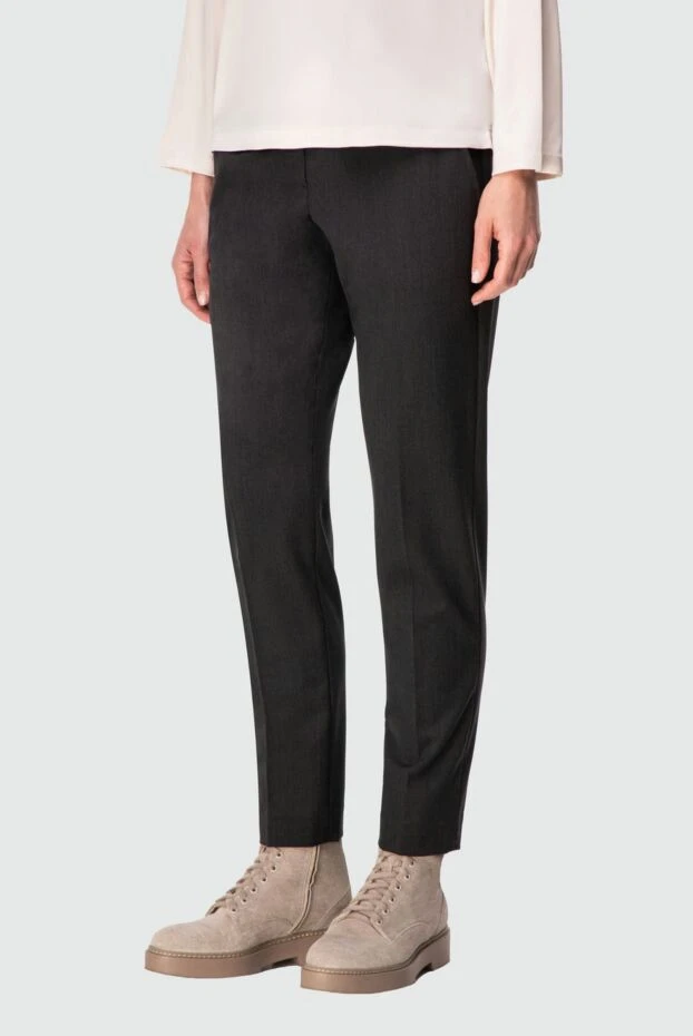 Brunello Cucinelli женские брюки прямого кроя с ремнем черные 164284 - фото 3