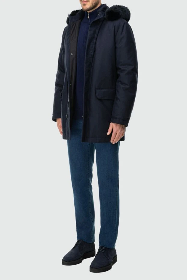 Тройер из кашемира тёмно-синего цвета с воротом на молнии
- фото 2