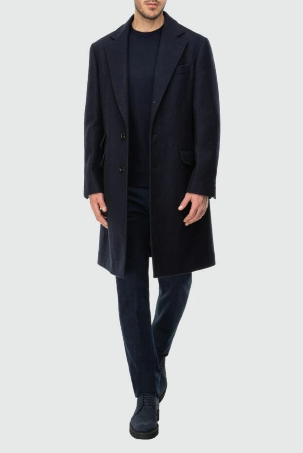 Brunello Cucinelli man blue wool coat for men купить с ценами и фото 164300 - photo 2