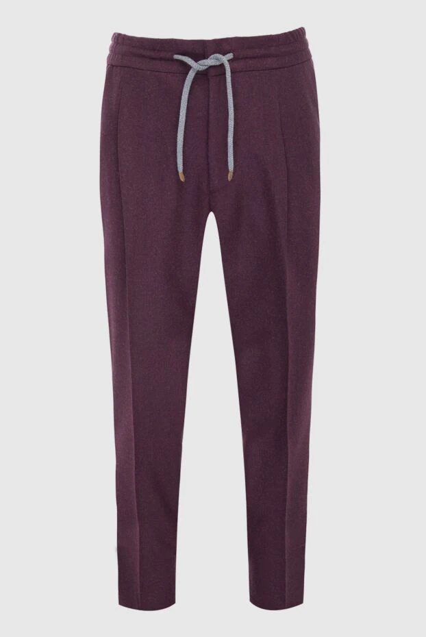 Brunello Cucinelli man burgundy wool trousers for men купить с ценами и фото 164324 - photo 1