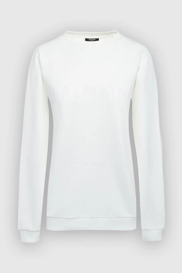 Balmain woman white cotton sweatshirt for women купить с ценами и фото 164336 - photo 1