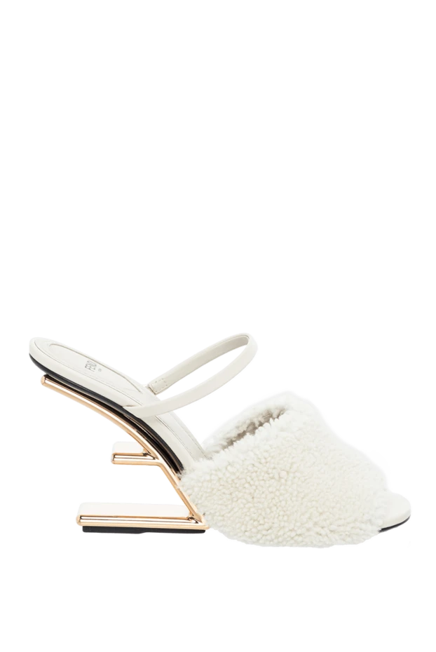 Fendi woman white leather sandals for women купить с ценами и фото 164348 - photo 1