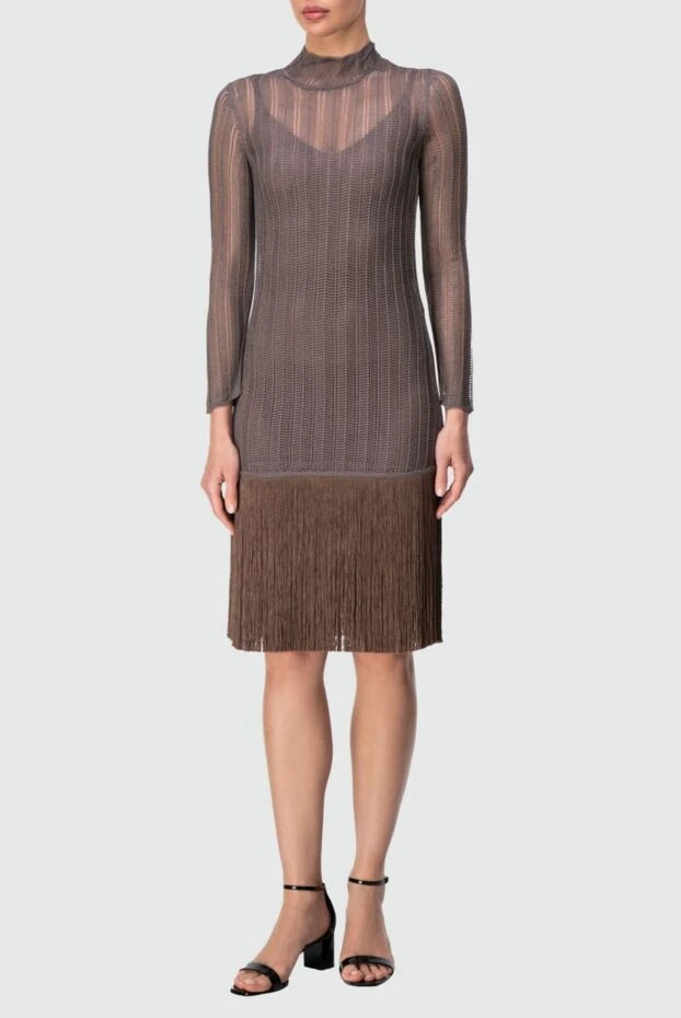 Fendi woman brown viscose and polyamide dress for women купить с ценами и фото 164351 - photo 2