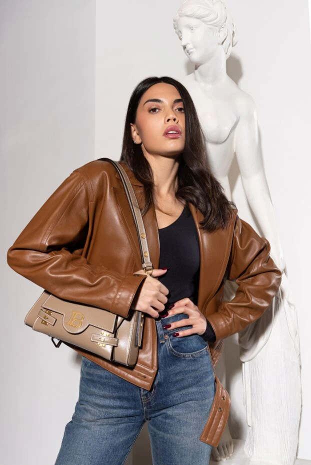 Saint Laurent brown genuine leather jacket for women 164362 - photo 3