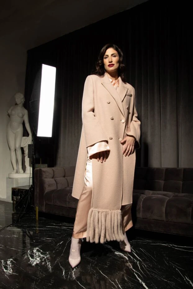 Fendi әйелдерге арналған қызғылт вискозды шалбар костюмі 164370 - фото 2