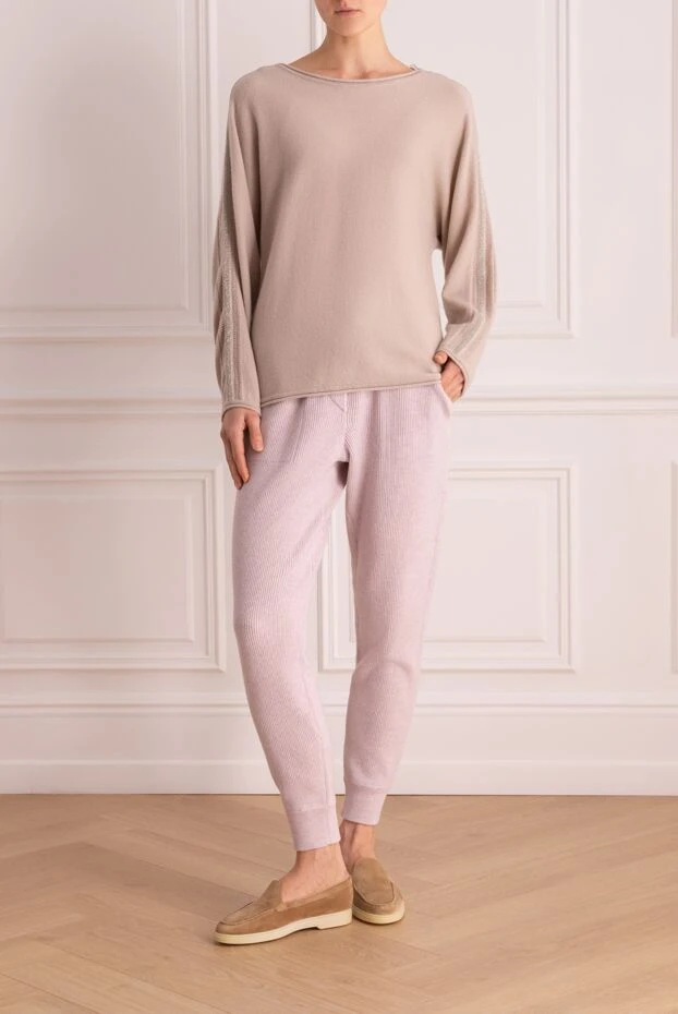 Brunello Cucinelli woman pink trousers for women купить с ценами и фото 164382 - photo 2