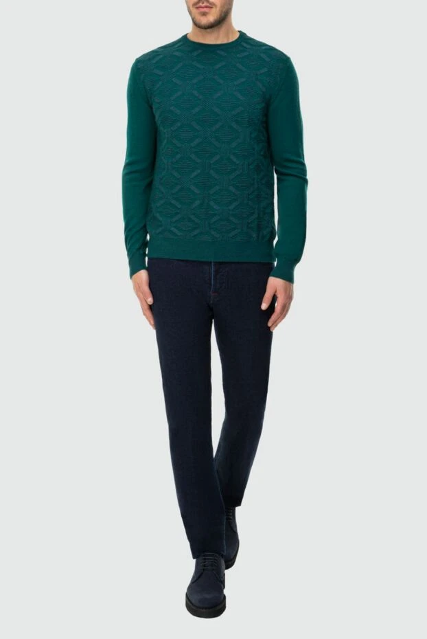 Cesare di Napoli man wool jumper green for men купить с ценами и фото 164389 - photo 2